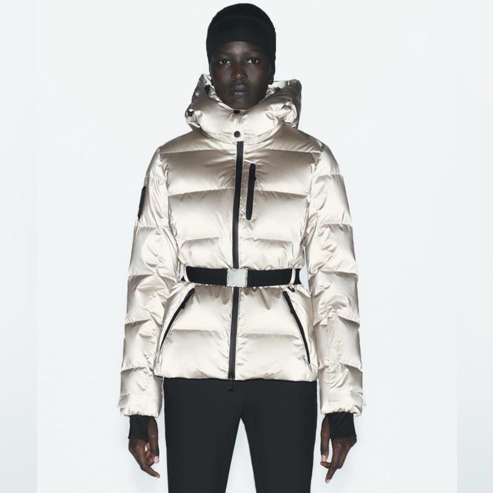 Zara Beige Puffer Ski Jacket